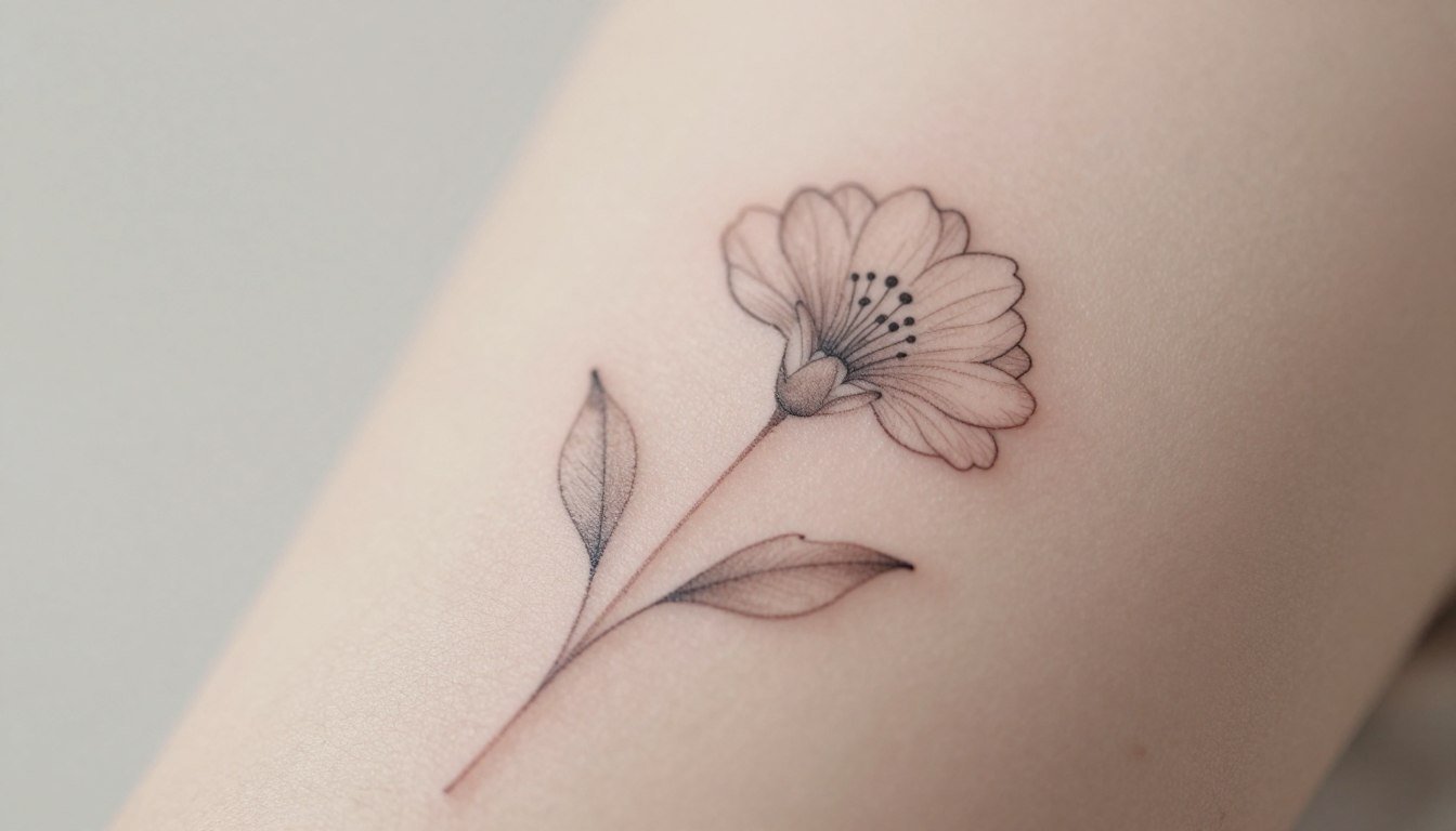 Tatuagem de Flor Minimalista: Beleza e Simbolismo